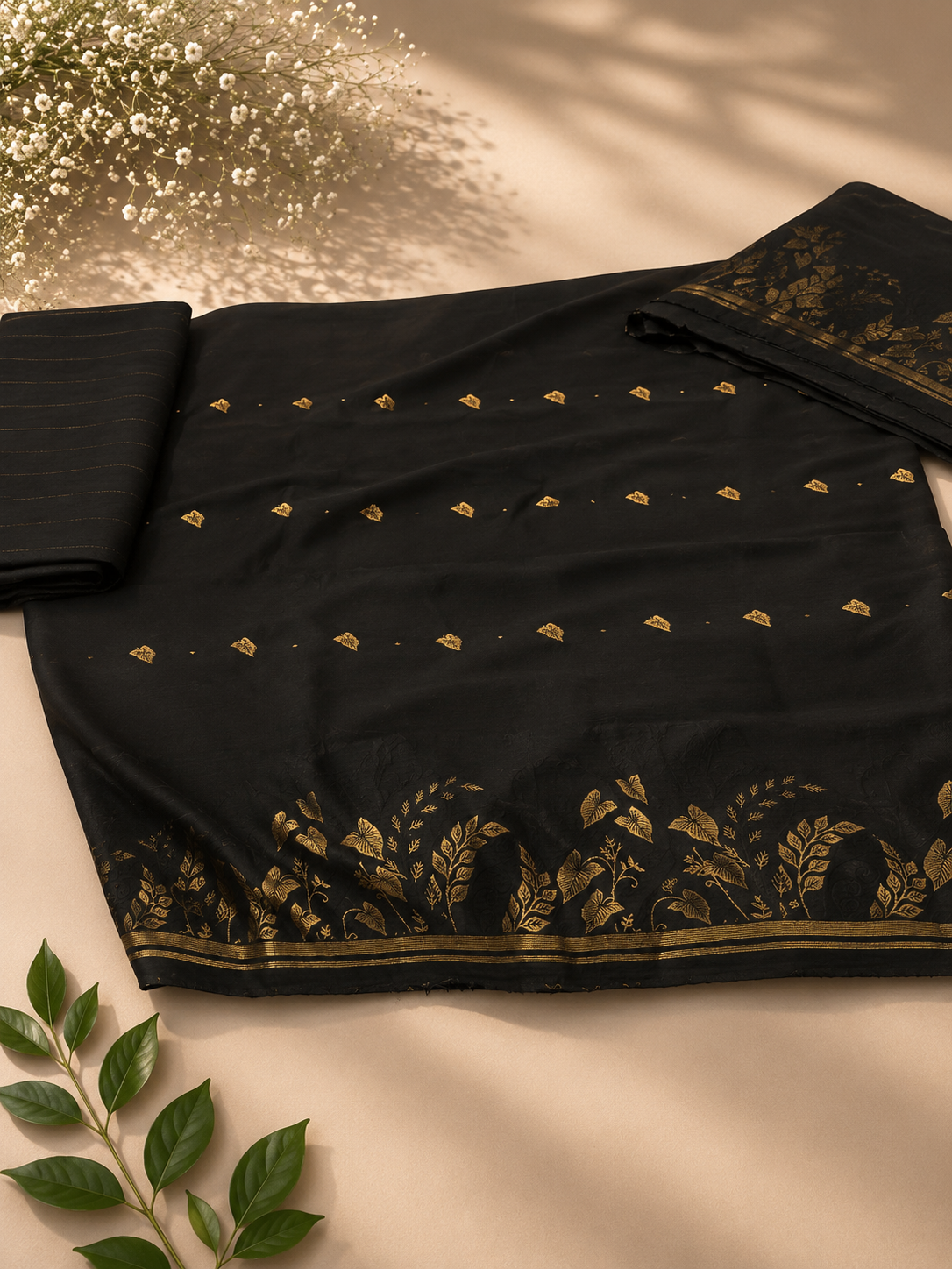 3 Piece - Noir Heritage Jacquard Lawn Suit with Handmade Khaddiyan Dupatta