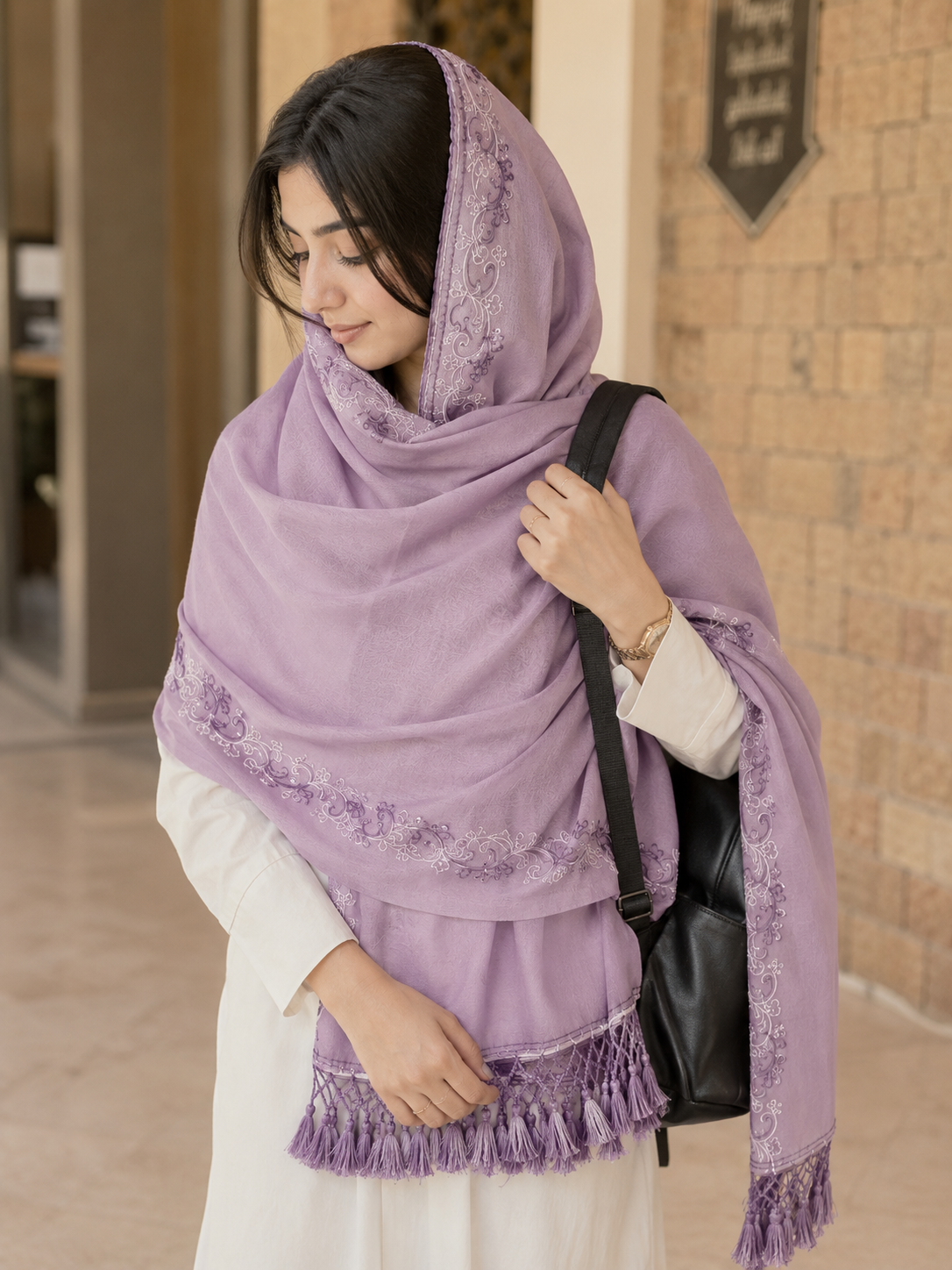 3 Piece – Hand Embroidered Linen Blend Scarf Bundle (2.5 Meter Each)