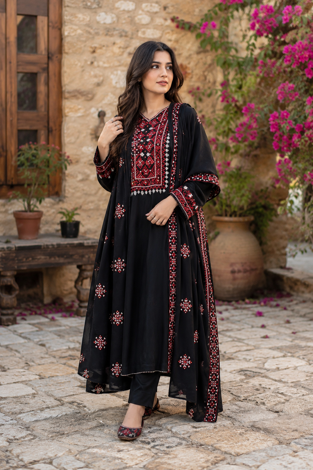 Rang-e-Shaam – Embroidered Raw Silk Ensemble