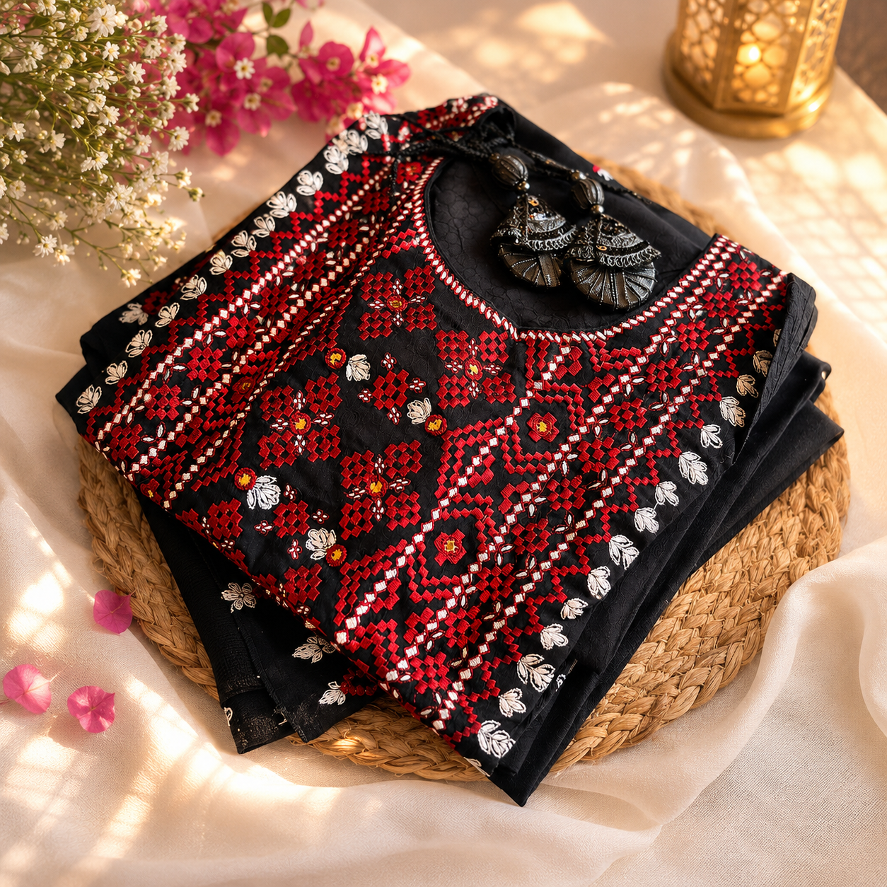 Rang-e-Shaam – Embroidered Raw Silk Ensemble