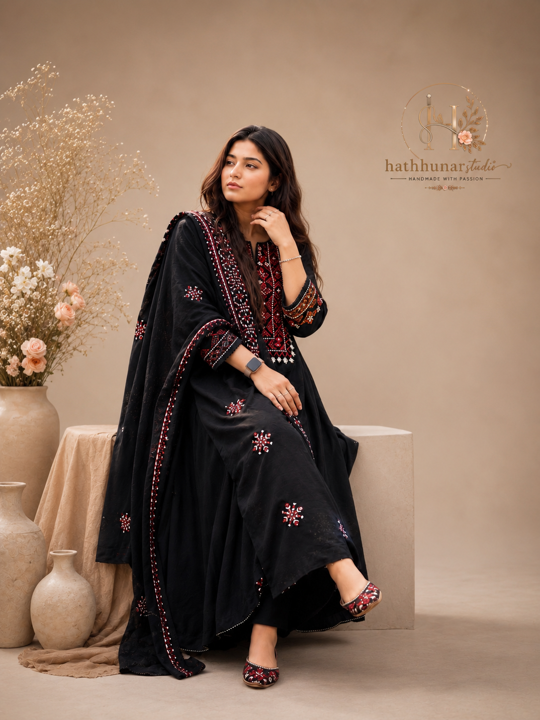 Rang-e-Shaam – Embroidered Raw Silk Ensemble