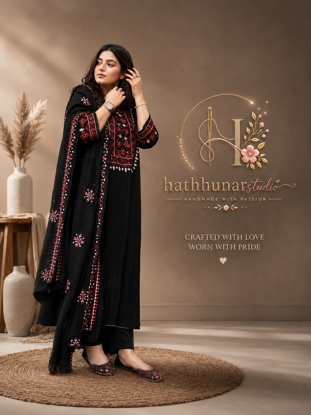 Rang-e-Shaam – Embroidered Raw Silk Ensemble
