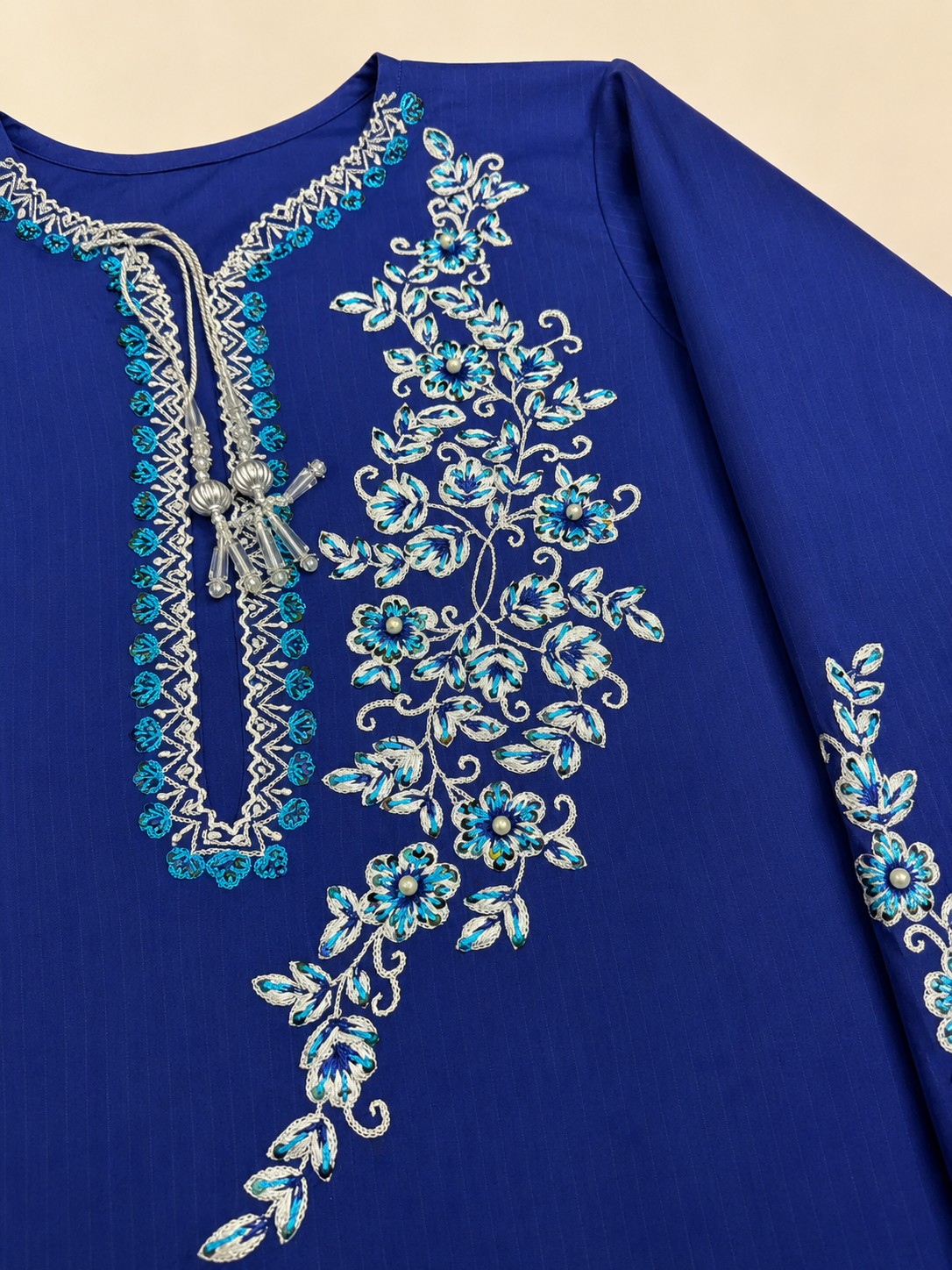 2 Piece - Royal Sapphire Embroidered Lawn Suit