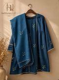 3 Piece - Embroidered Lawn Suit with Khaddi Net Dupatta - 42602013