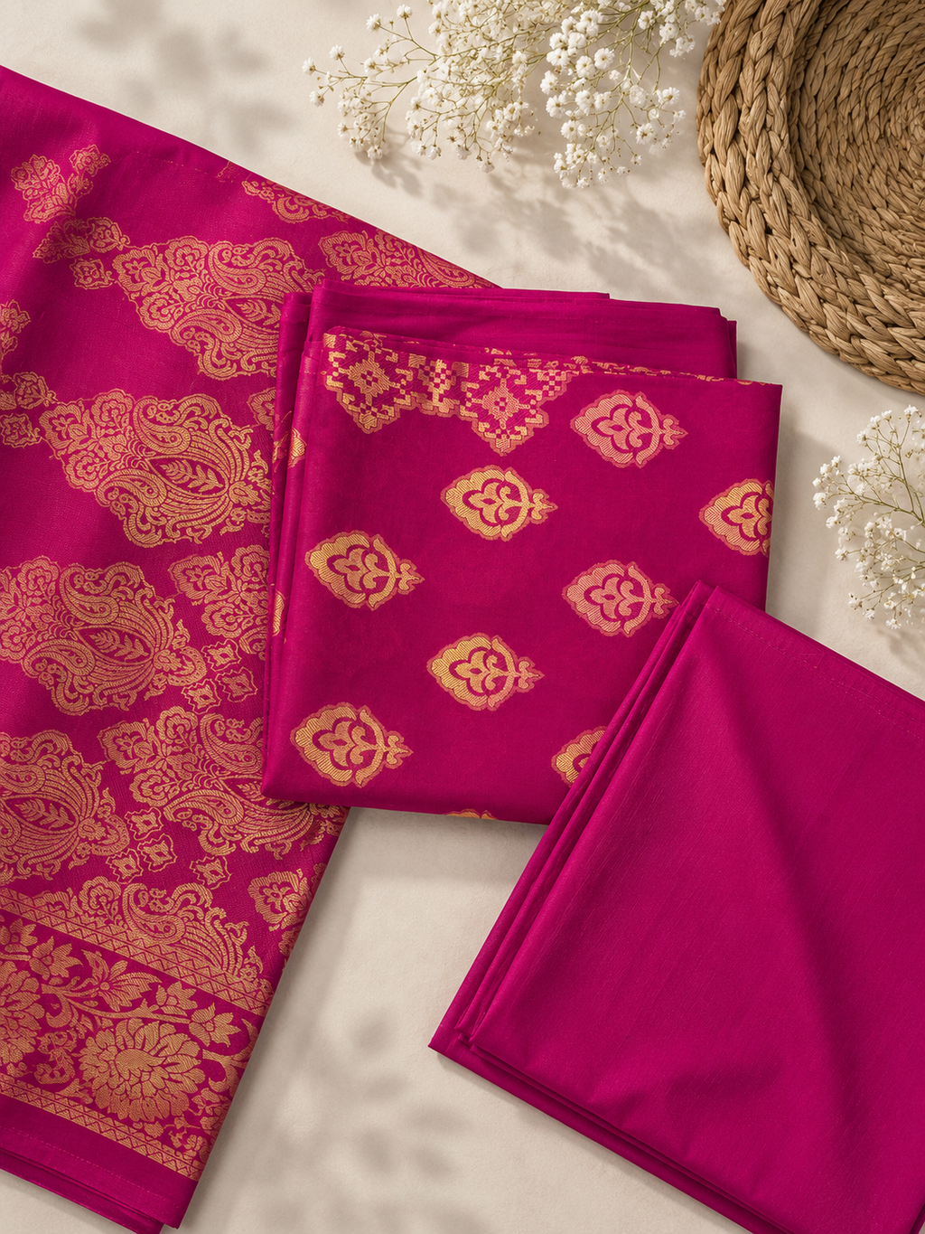 3 Piece - Fuchsia Royale Printed Lawn Suit with Jacquard Dupatta