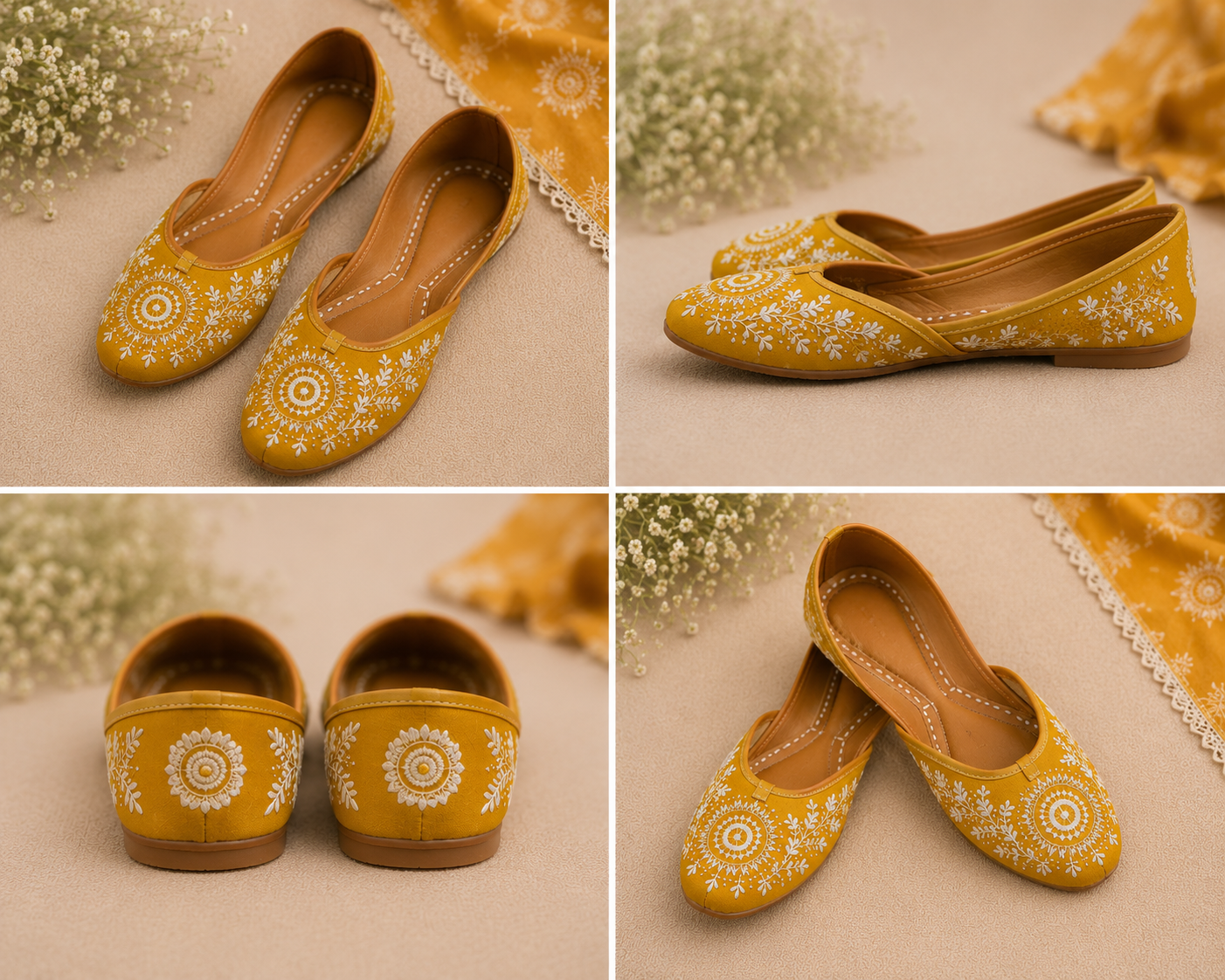 Sunflower Charm Handmade Khussa