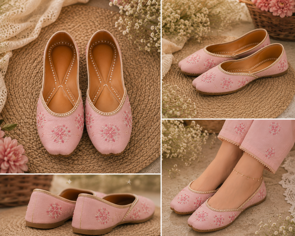 Blush Rosette Handcrafted Khussa