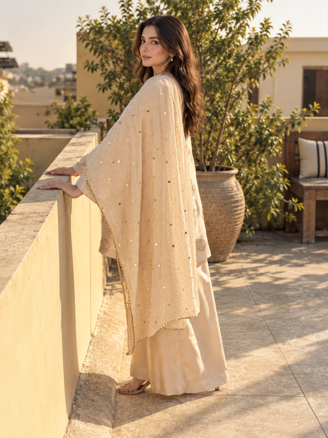 Noor-e-Mukesh – Embroidered Sheesha Silk 3 Piece Formal Suit