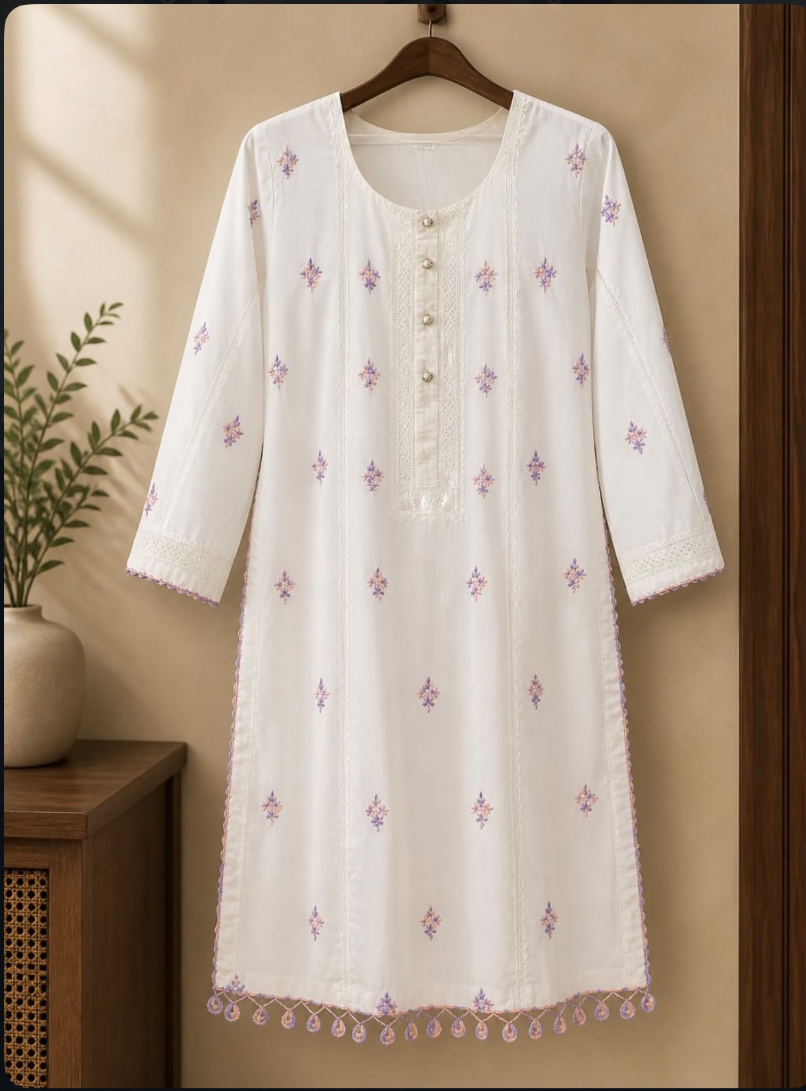 3 Piece - Embroidered Lawn Suit with Chiffon Dupatta - 42602021